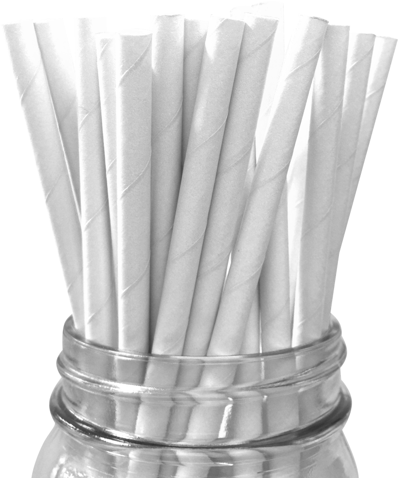 White Solid 25pc Paper Straws - Kağıt Pipet (1000x1000), Png Download