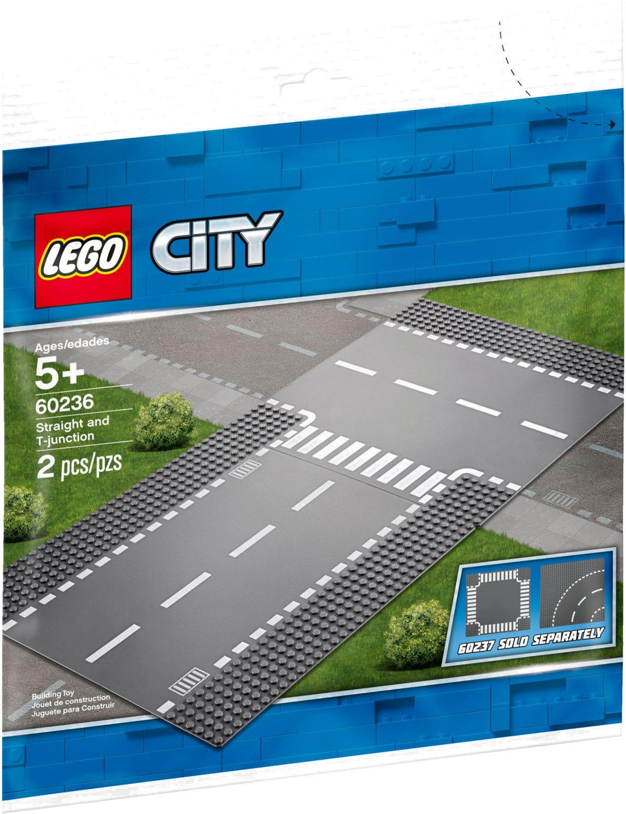 60236 Straight And T-junction - Lego 60236 (1273x1644), Png Download