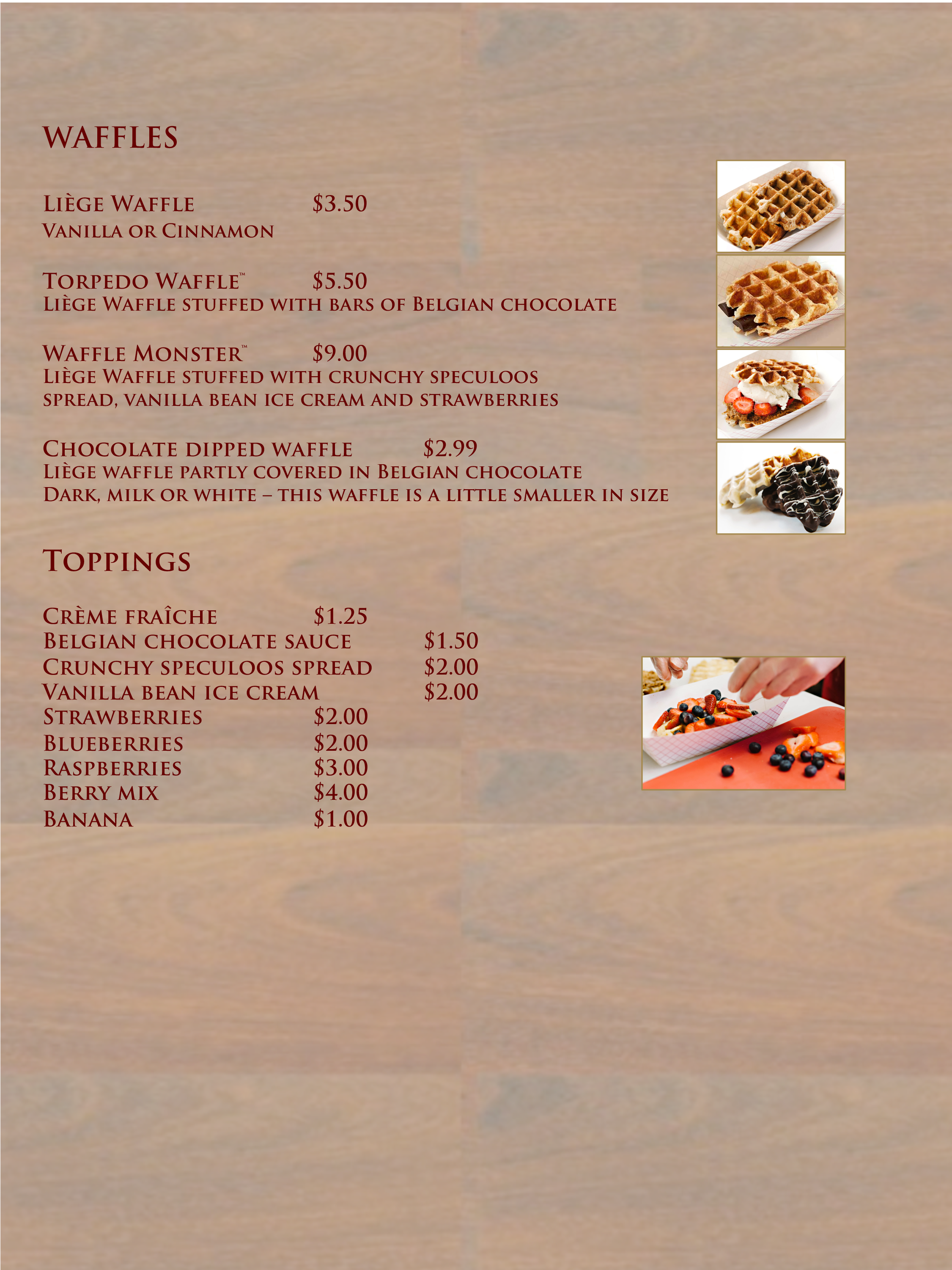 Bruges Waffles And Frites Menu - Caviar (2550x3300), Png Download