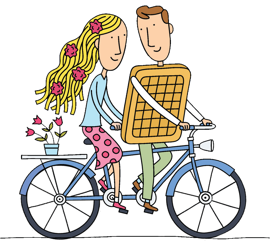 Bicycle Spaghetti Guy, Waffle Girl Image - Men Are Like Waffles — Women Are Like Spaghetti (1210x1040), Png Download