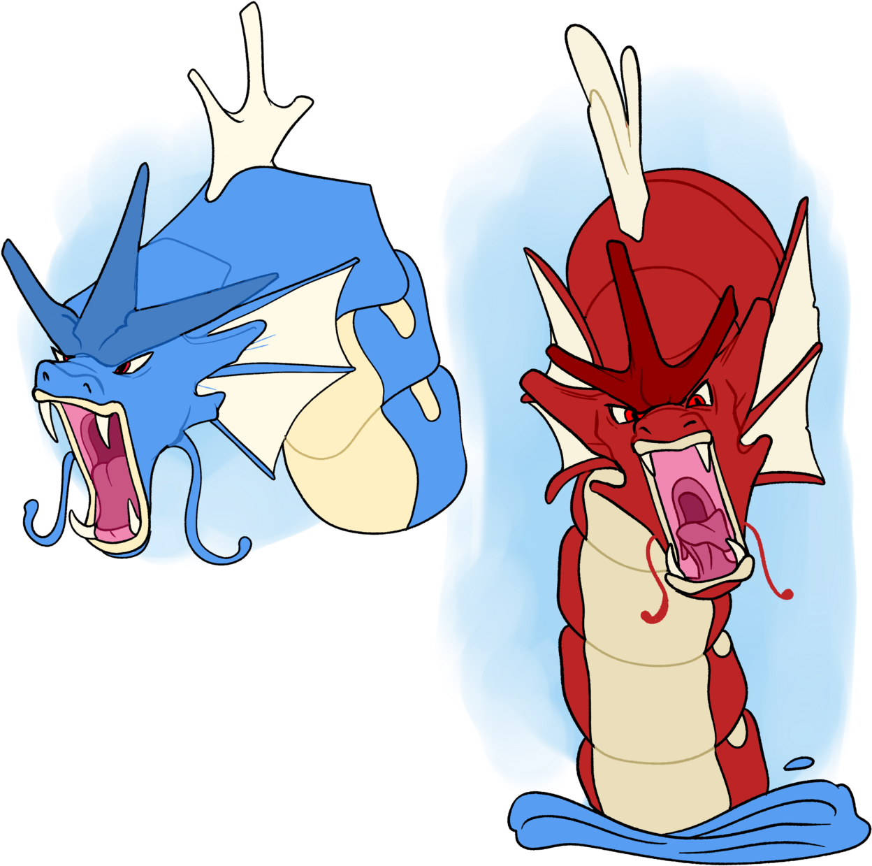 Idk How To Draw Gyarados But I Tried - Cartoon (1280x1280), Png Download