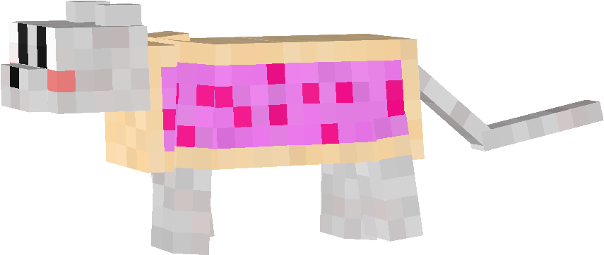 Minecraft Ocelot Transformed Into Nyan Cat - Skin Minecraft Cat Girl (855x362), Png Download