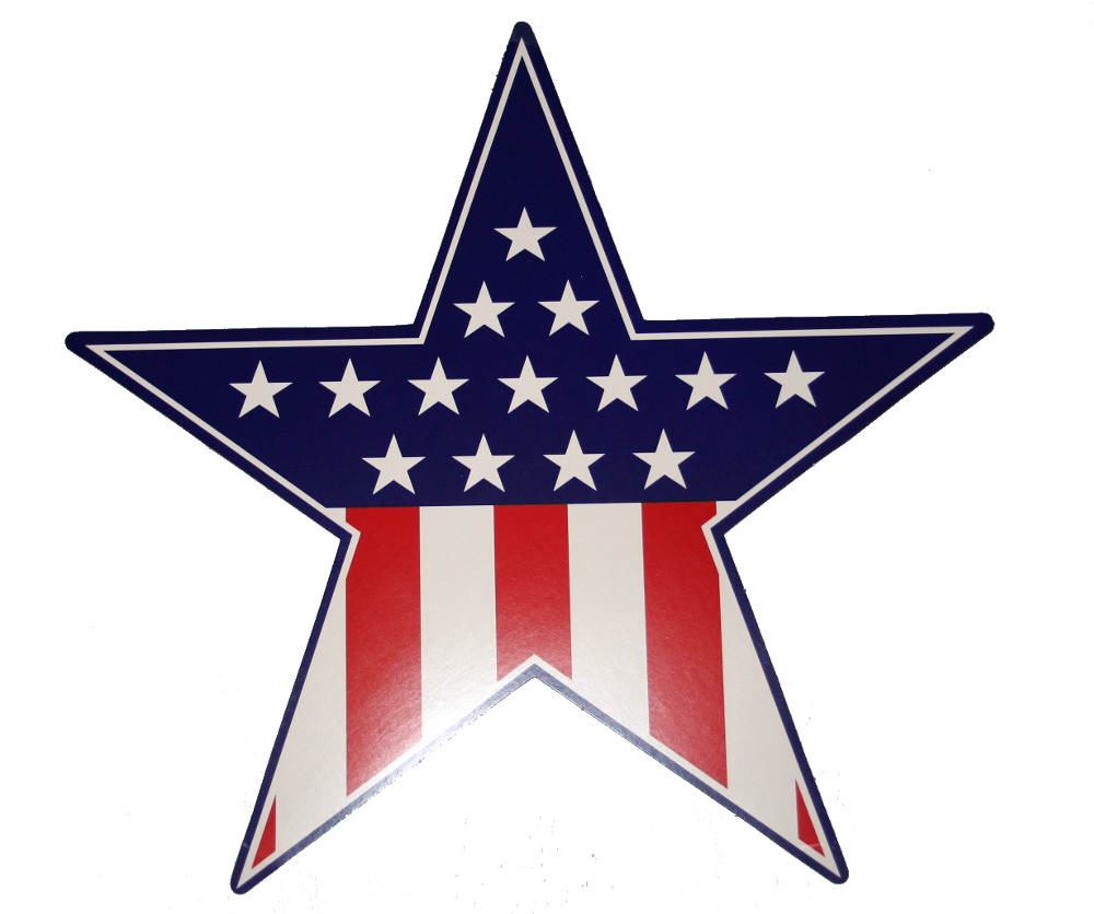 Patriotic-star - 4th Of July Flag Cut Outs (999x999), Png Download