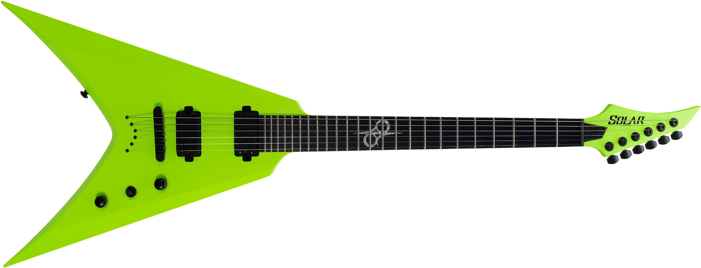 Unique With Its Menacing Looks, This Affordable And - Chapman Ghost Fret White (2500x1004), Png Download