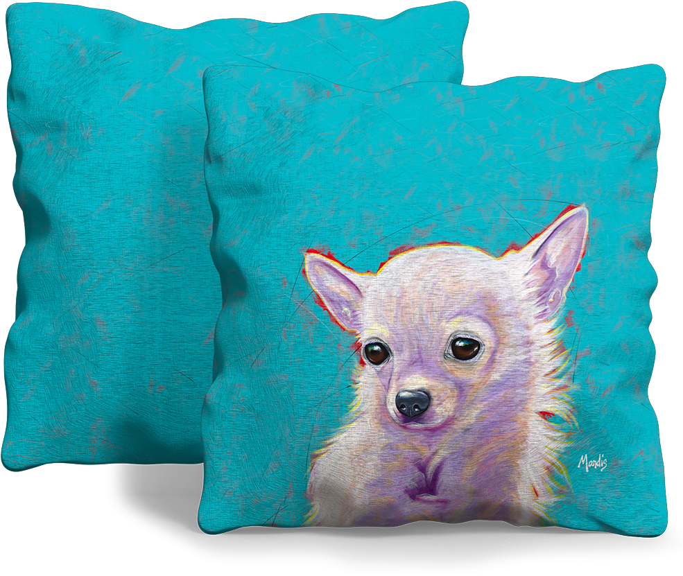 Front And Back Of Pillow - Chihuahua (1000x999), Png Download