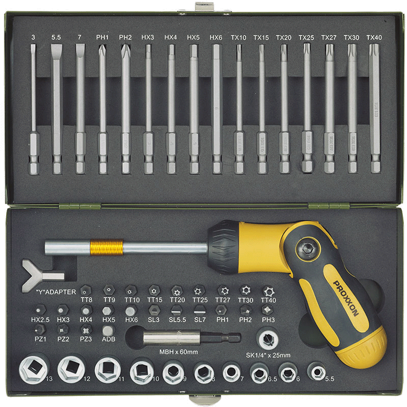 Screwdriver Set With Foldable Ratchet Screwdriver And - Surubelnite Drepte Speciale (820x819), Png Download