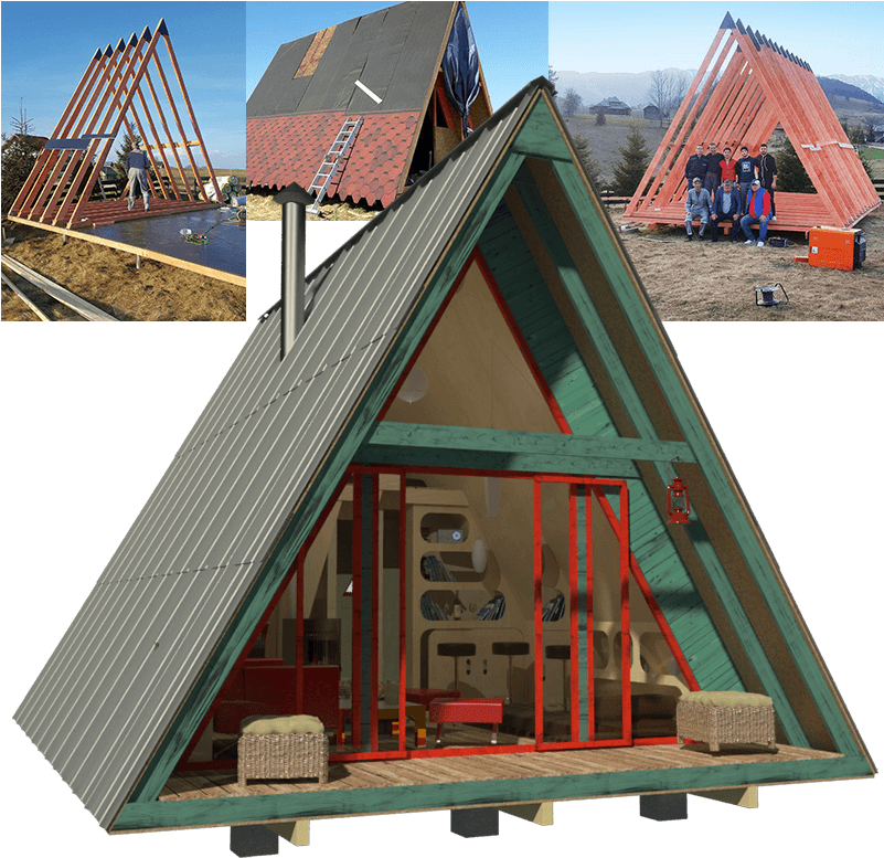 Tiny House Plans Diy - Frame Tiny House (800x800), Png Download