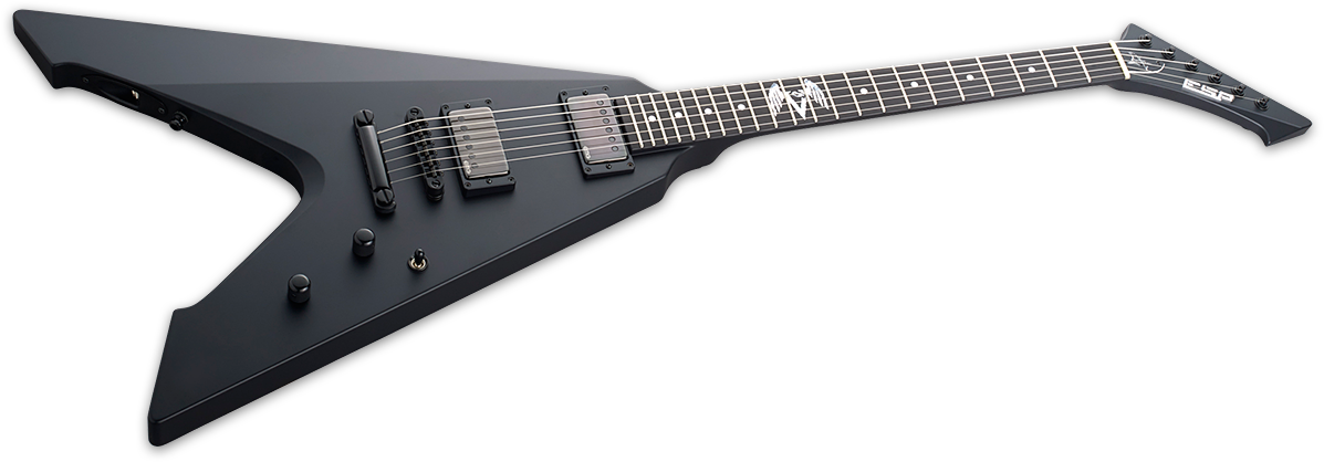 Black Satin - James Hetfield Esp V (1200x428), Png Download