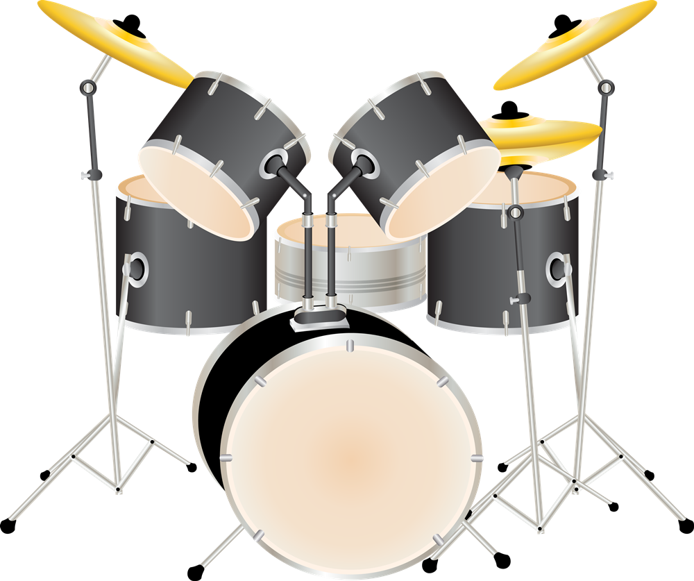 Free Percussion Drum Clipart - Drum Kit Clip Art (1000x837), Png Download