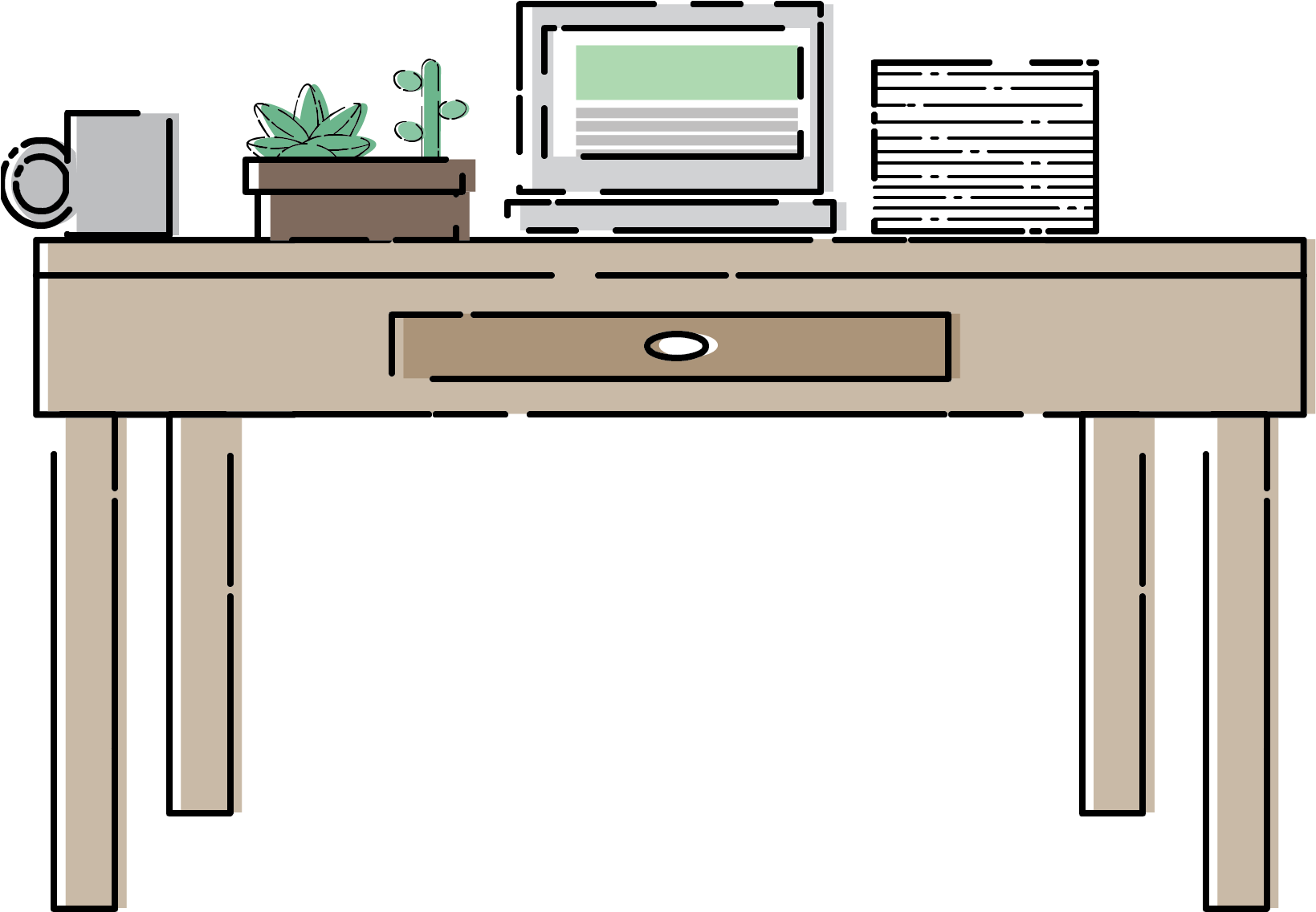 Green Desk Affordable Eco Friendly Office Es - Office Table Png (1673x1259), Png Download