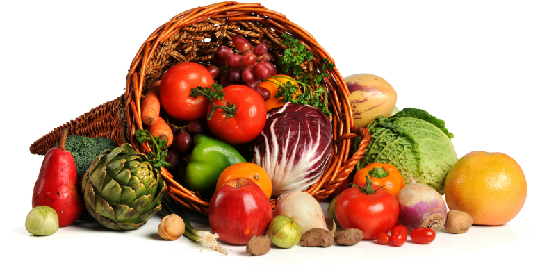 Frutas Y Verduras - Cuerno De La Abundancia De Frutas En Png (800x428), Png Download