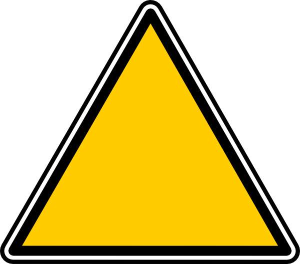 Empty Warning Symbol Clip - Yellow Triangle Sign (600x529), Png Download