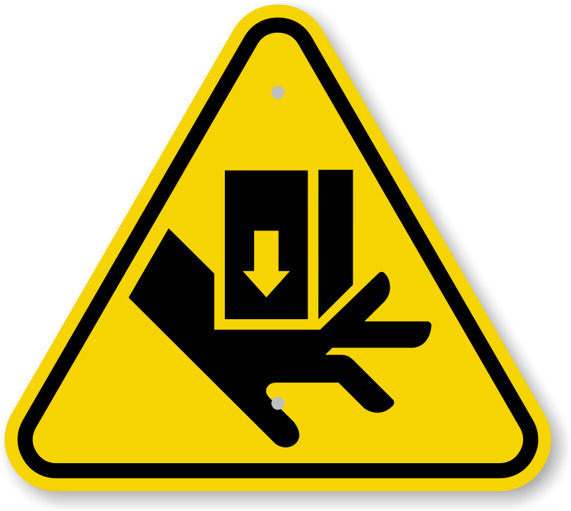 Pinch Point Warning Sign - Pinch Point Symbol (800x716), Png Download