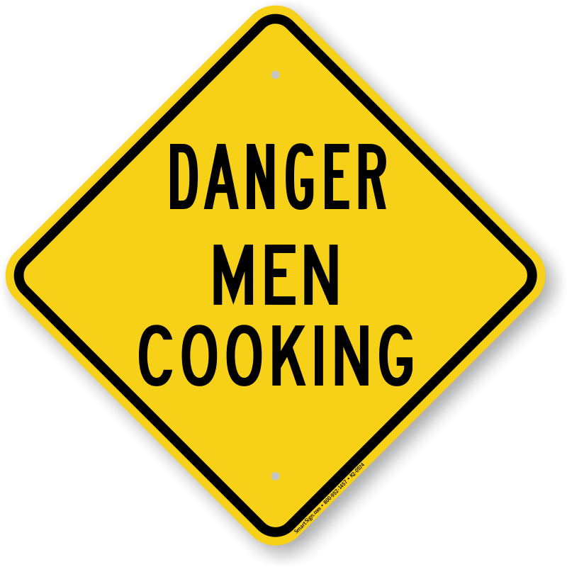 Danger Men Cooking Caution Sign - Bike Slippery When Wet Sign (800x800), Png Download
