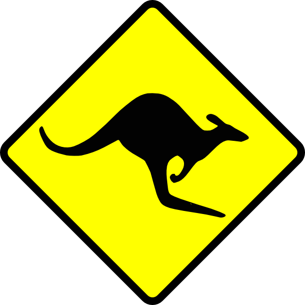 Free Vector Caution Kangaroo Clip Art - Kangaroo Clip Art (600x600), Png Download