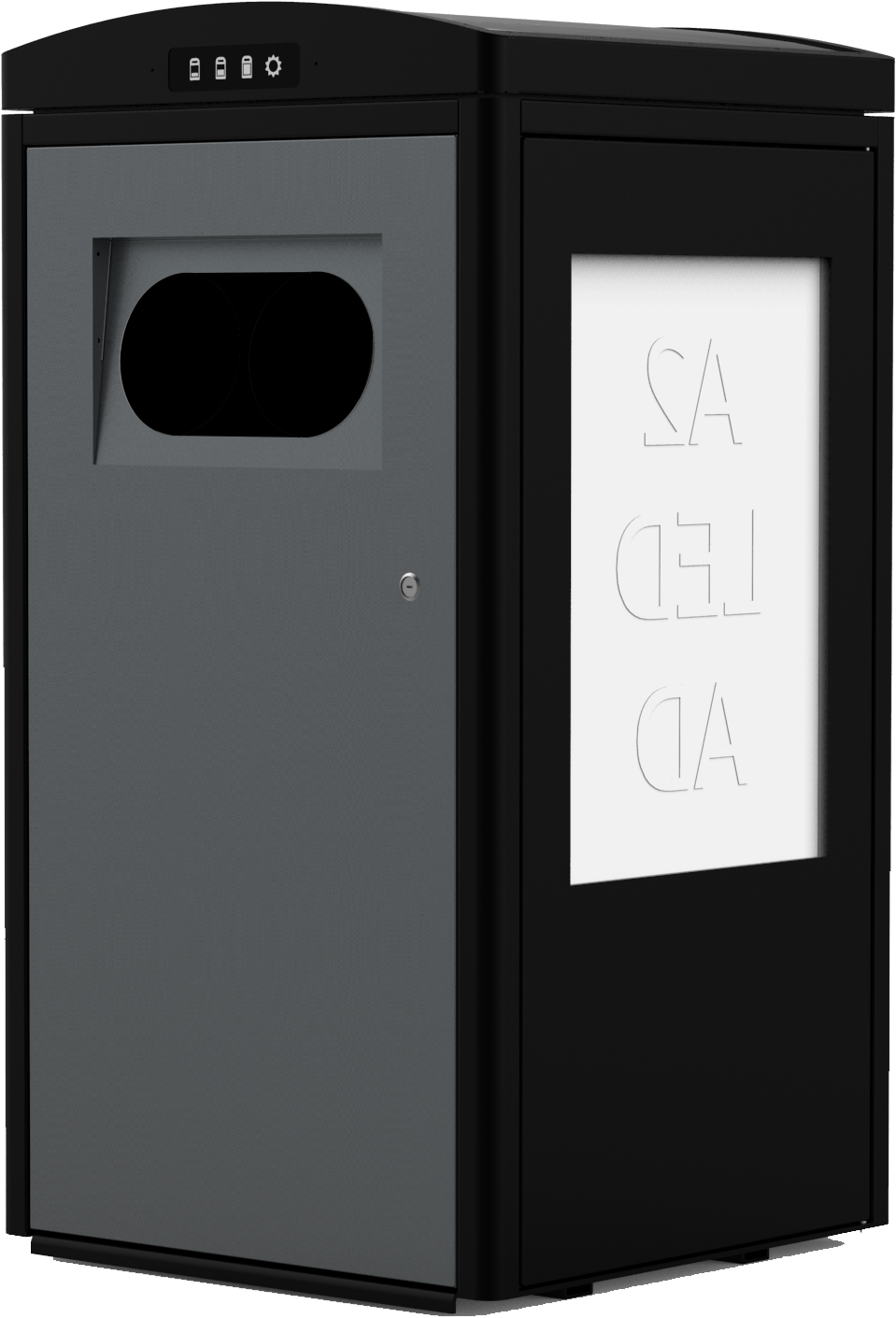 100l Cleancube Solar-powered Waste Compacting Bin - Solar Powered Compacting Trash Cans (1128x1561), Png Download
