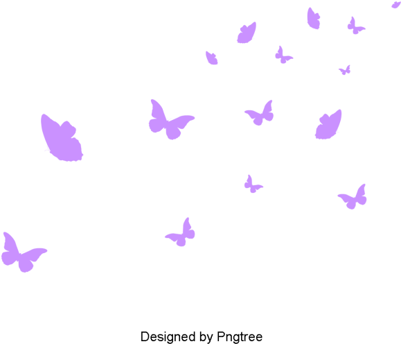 Simple Butterfly Silhouette Design, Cartoon, Hand Painted, - Portable Network Graphics (640x640), Png Download