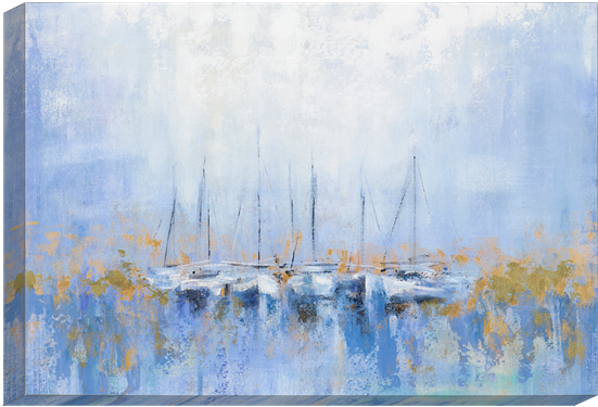 Click Here To View Larger Image - Trademark Fine Art Boats In Harbor I 30" X 47" Canvas (550x550), Png Download