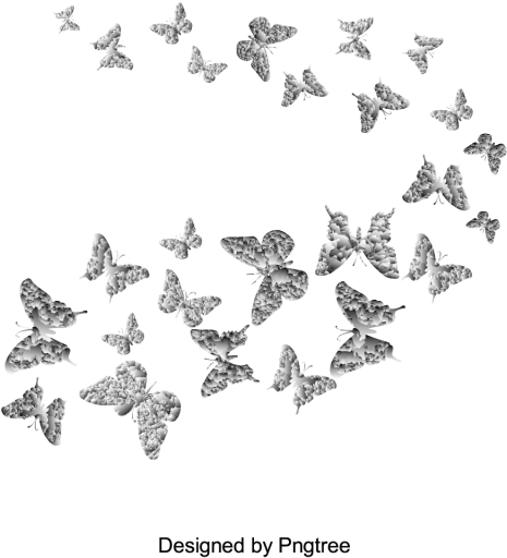 Simple Butterfly Silhouette Design, Cartoons, Hand - Psd (640x640), Png Download