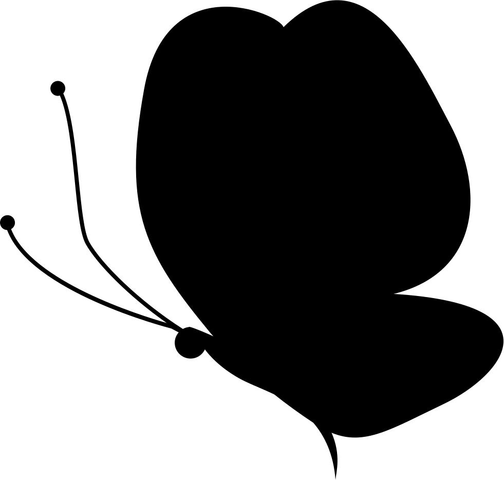 Butterfly Silhouette Facing To Left Comments (981x934), Png Download