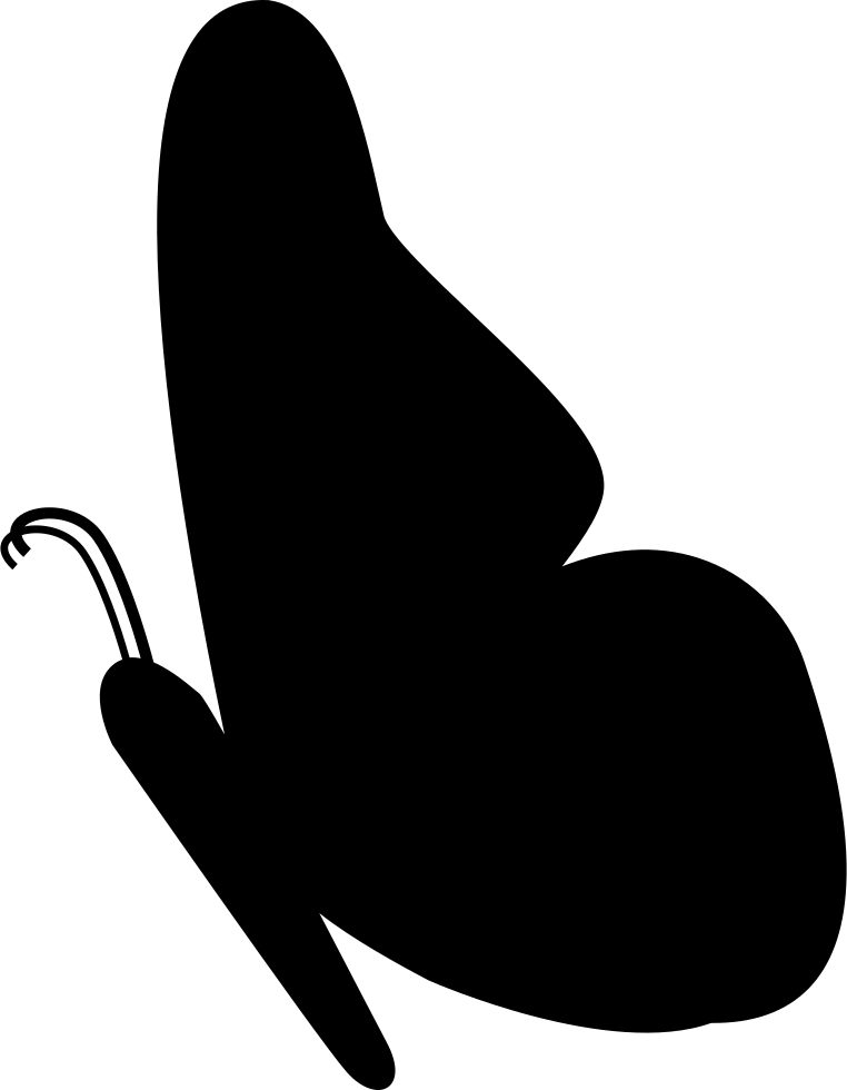 Butterfly Silhouette Facing Left - Silueta Mariposa (762x980), Png Download