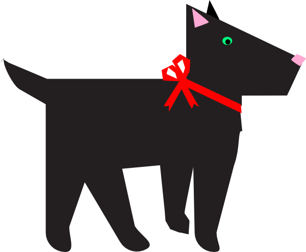 How To Set Use Dog With Red Bow Svg Vector (600x494), Png Download