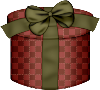 Brown Round Gift Box With G - Png Cartoon Pictures Gift (450x410), Png Download