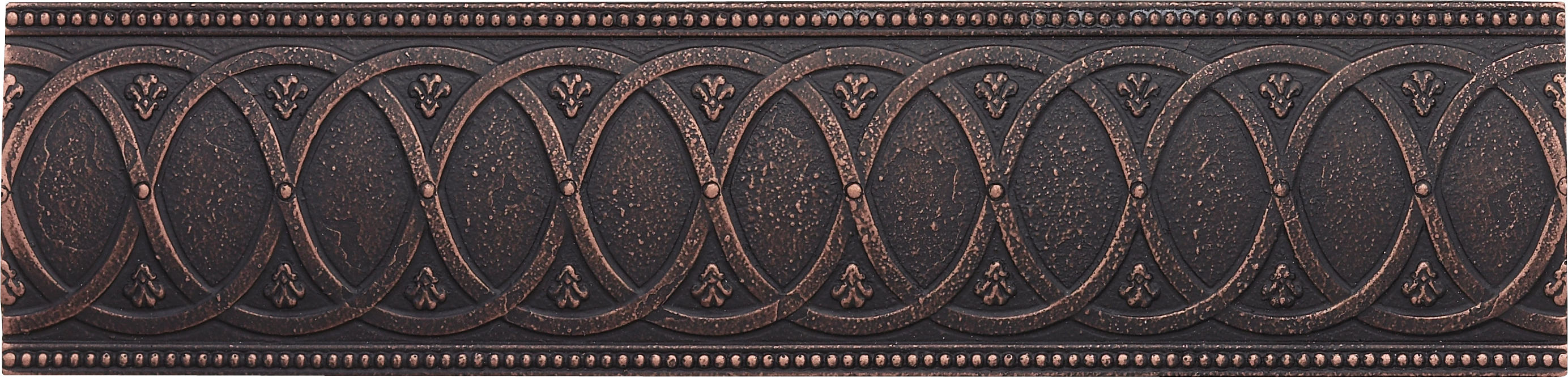 Dorset 3 X 12 Laurel Border Dark Oil Rubbed Bronze - Leather (2768x665), Png Download