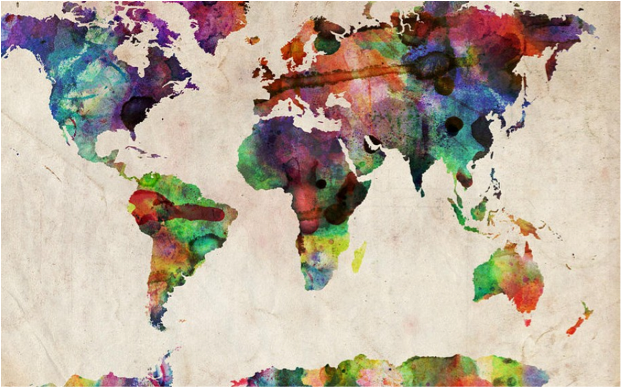 Y Como Una Filosofía O Pensamiento Social De Reacción - Great Big Canvas World Maps By Michael Tompsett Gallery (620x583), Png Download