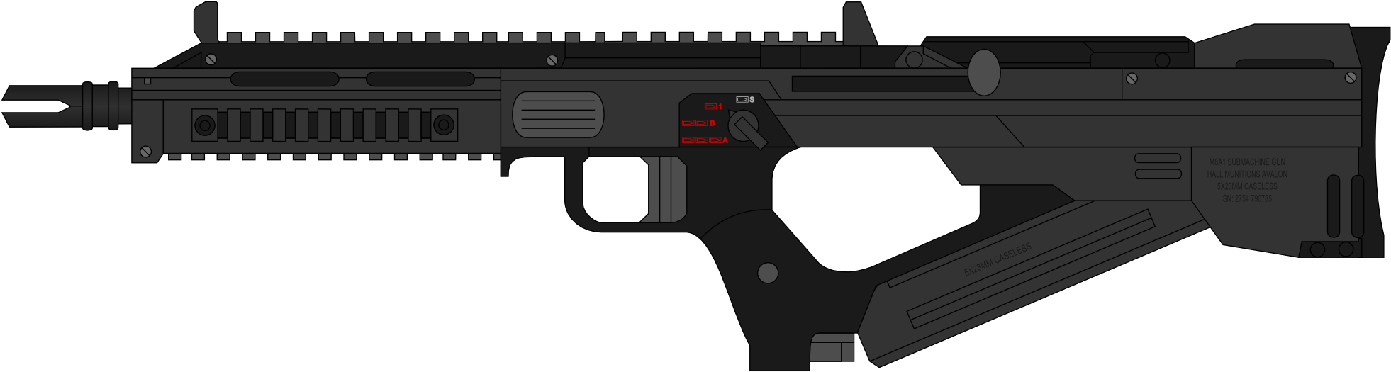 M8 Smg - Assault Rifle (2000x550), Png Download