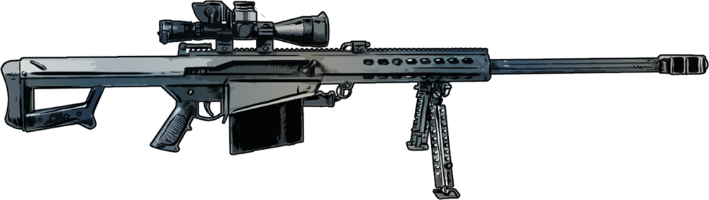 Modernfirearms 0020 Barrett Light Fifty (1000x282), Png Download