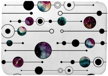 Watercolor Circles With Galaxy, Dots And Lines Seamless - Watercolor Painting (400x400), Png Download