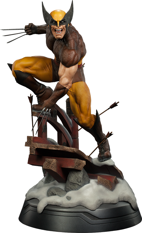 Marvel Premium Format™ Figure Wolverine - Sideshow Collectibles X-men Wolverine Brown Costume (480x784), Png Download