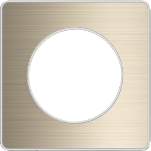 S520802l Odace Touch Cover Frame 1 Gang Metal Brushed - Picture Frame (500x500), Png Download