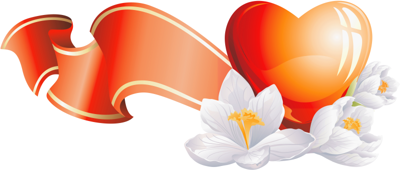 Clipart Flowers And Hearts (813x358), Png Download