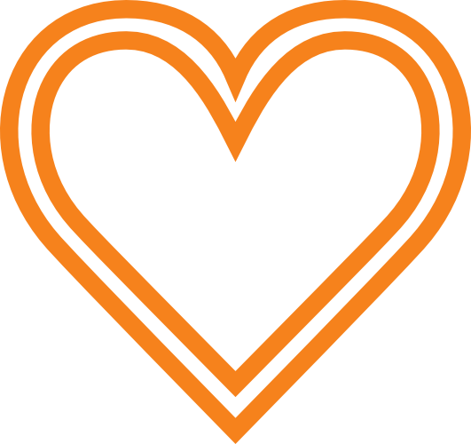 Heart Icon Orange (531x500), Png Download