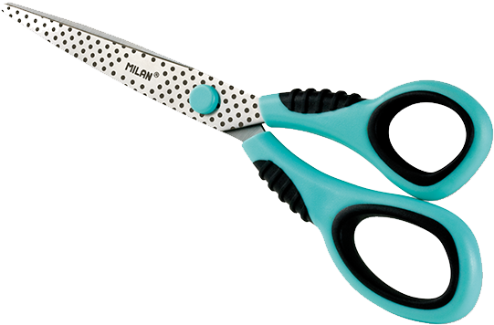 Tijera De Oficina Puntos Y Botones, Hoja Inoxidable - Scissors (562x608), Png Download