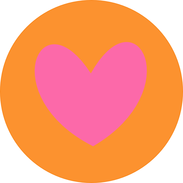 Orange Heart Clipart Free Download Best Orange Heart - Orange And Pink Heart (600x600), Png Download