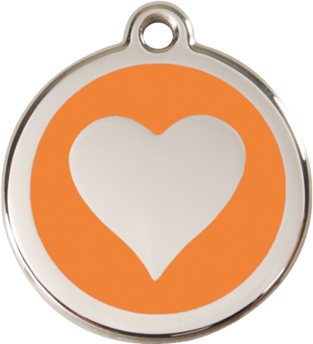 Orange Heart 20mm Pet Tag By Red Dingo - Red Dingo Cat Id Tag Stainless Steel (516x490), Png Download