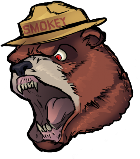 Transparent Grizzly Clip Art Transprent Png Free - Mean Smokey The Bear (502x600), Png Download
