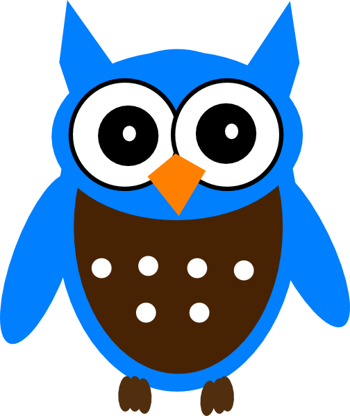 Cute Blue Owl Svg Clip Arts 504 X 599 Px (504x599), Png Download