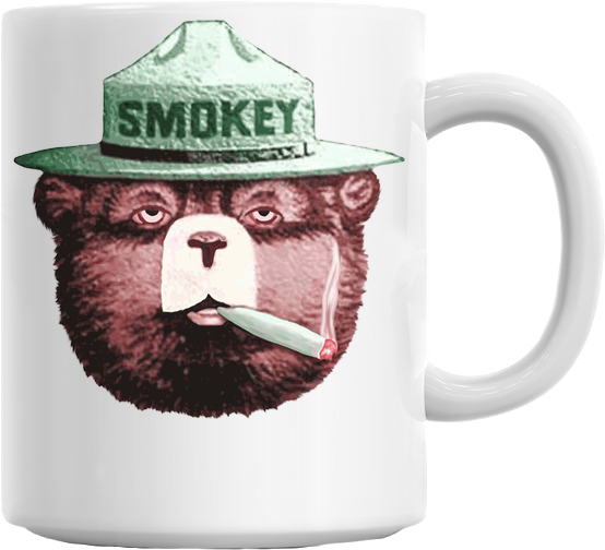 Smokey The Bear Smoking Weed (629x579), Png Download
