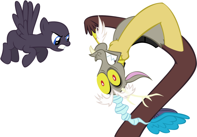 Mlp Base Pony Giving Discord The Eye By Mlp Scribbles-d5ta0zj - Discord My Little Pony Base (1000x563), Png Download