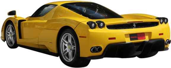 Yellow Ferrari Back Side Png Image - Voiture De Sport Jaune (600x296), Png Download