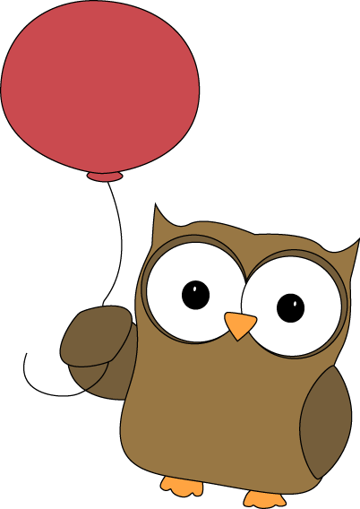 Owl Carried Away By Balloon - Animals With Balloons Clipart (402x568), Png Download