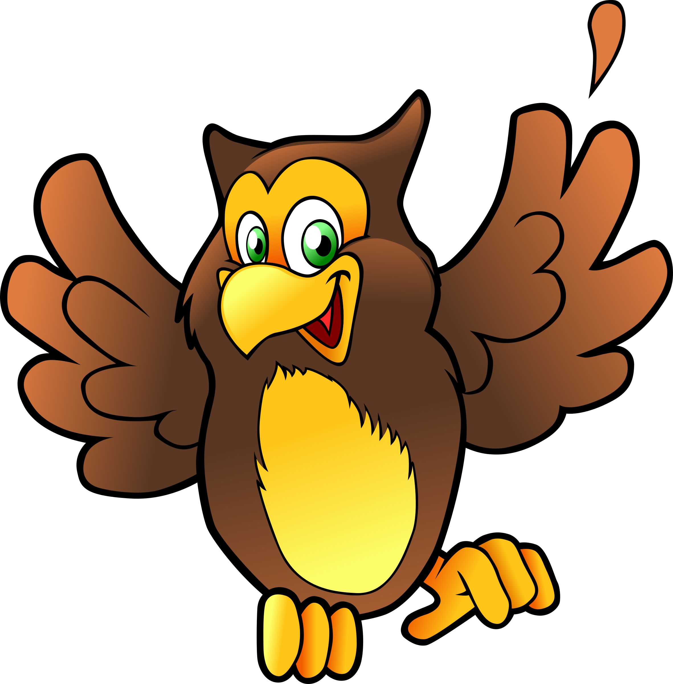 Cute Owl Clipart - Happy Owl Clipart (2363x2400), Png Download