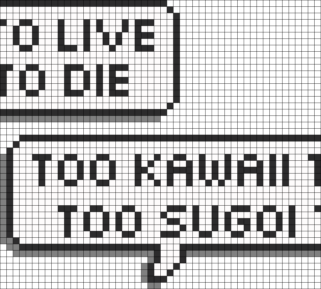 Too Kawaii To Live To Sugoi To Die Perler Bead Pattern - Bead (1051x946), Png Download