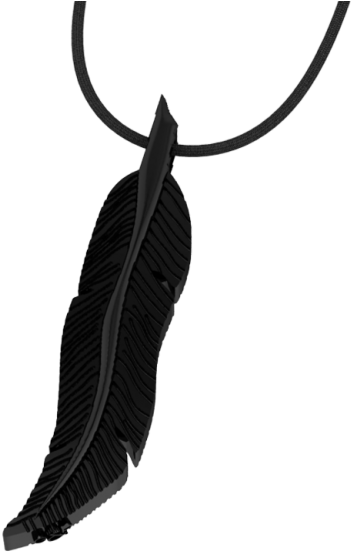 Black Feather Necklace By G&p - Feather (600x600), Png Download