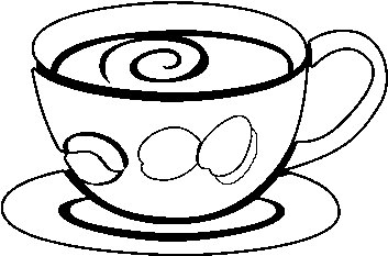 Espresso Coffee Coloring Page - Chocolate Para Tomar Para Colorear (600x470), Png Download