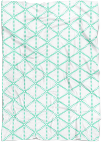 Mint Grid On White Fleece Throw Blanket - Seaworld San Antonio (480x480), Png Download